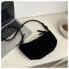 Korean Style Women's Horn-Shaped Suede Dumpling Bag - Trendy 2025 Versatile Shoulder & Crossbody Bag