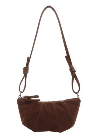 Korean Style Women's Horn-Shaped Suede Dumpling Bag - Trendy 2025 Versatile Shoulder & Crossbody Bag