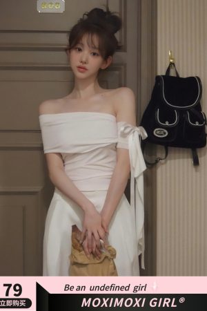 Korean Style Women's One-Shoulder Ruffle Lace Short Sleeve T-shirt - Summer Holiday White Top for Instagram Ready Looks