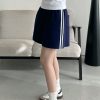 Korean Style Women's Summer Casual Striped Sports Shorts - Sun Grapefruit Straight-Leg Five-Point Sweatpants
