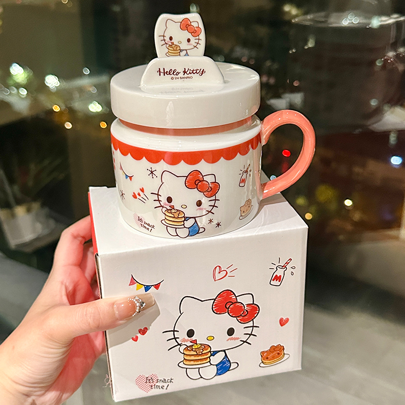 Kuromi Ceramic Mug with Lid - Cute High-Value Home & Office Coffee Cup for Girls - Kawaii Style Drinkware Kuromi Ceramic Mug with Lid - Cute High-Value Home & Office Coffee Cup for Girls - Kawaii Style Drinkware