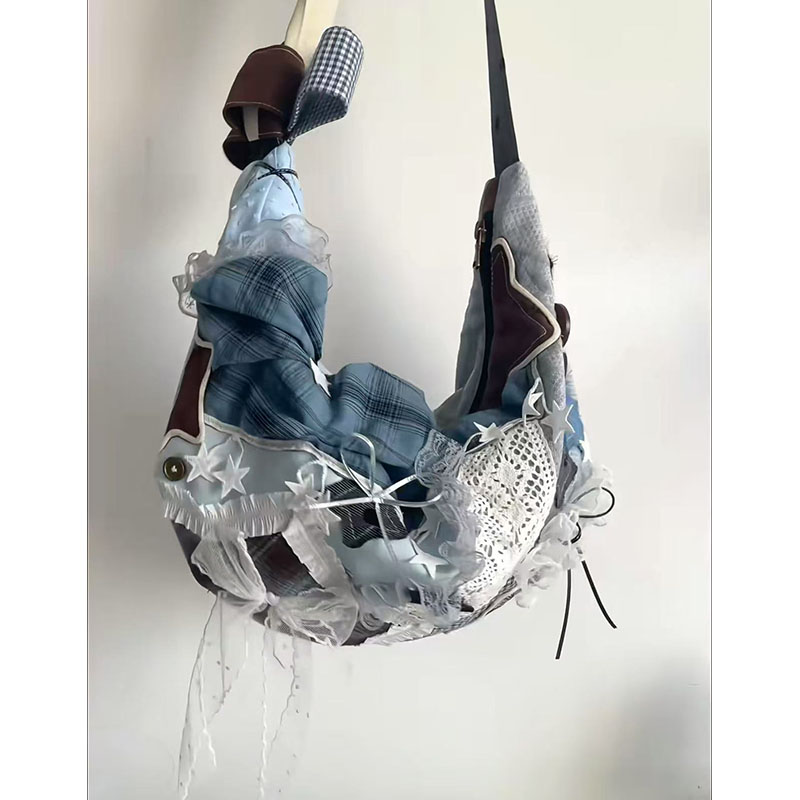 Lace Bow Spliced Dumpling Bag - Versatile Large Capacity Shoulder Crossbody Tote for Women, Perfect for Commuting and Daily Use Lace Bow Spliced Dumpling Bag - Versatile Large Capacity Shoulder Crossbody Tote for Women, Perfect for Commuting and Daily Use