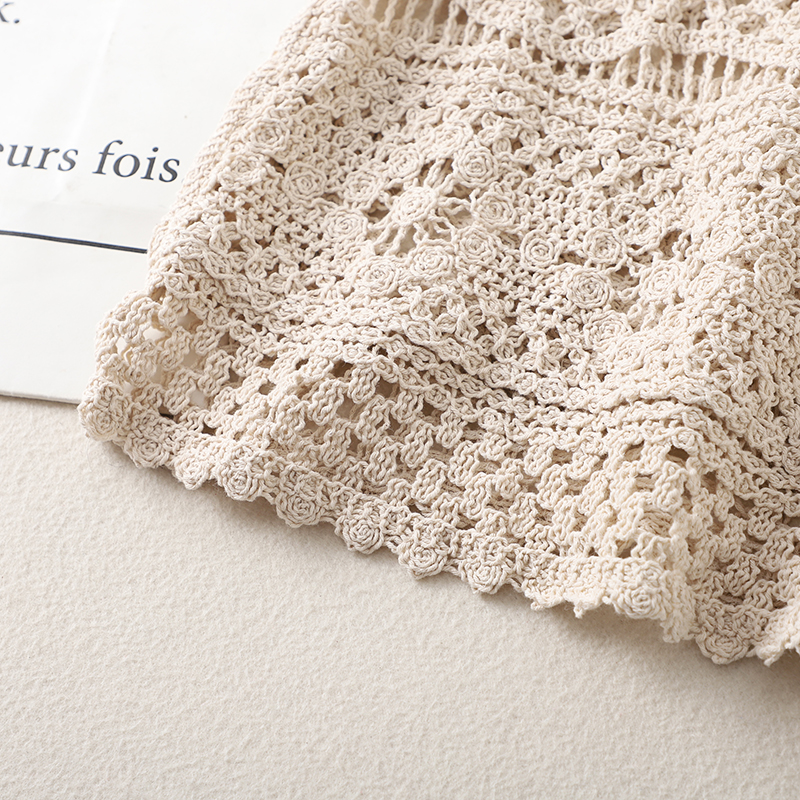 Lace Crochet Hollow Knit Tie-Back Tank Top for Women, Vintage Loose Sleeveless Cropped Summer Outerwear, Y2K Style Lace Crochet Hollow Knit Tie-Back Tank Top for Women, Vintage Loose Sleeveless Cropped Summer Outerwear, Y2K Style