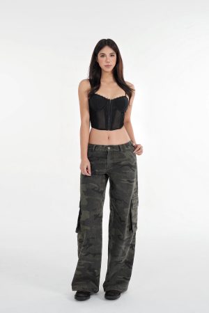 Lace Fishbone Corset Top with Straps for Layering - Y2K Style Fashion Must-Have for Outfits