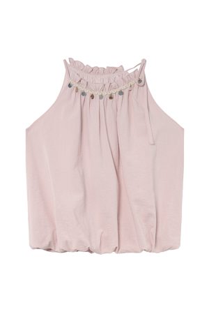 Lace Flower Bud Neck Hanging Vest for Women - Stylish Summer 2025 Top, Age-Reducing Design, Perfect for Y2K and Korean Style