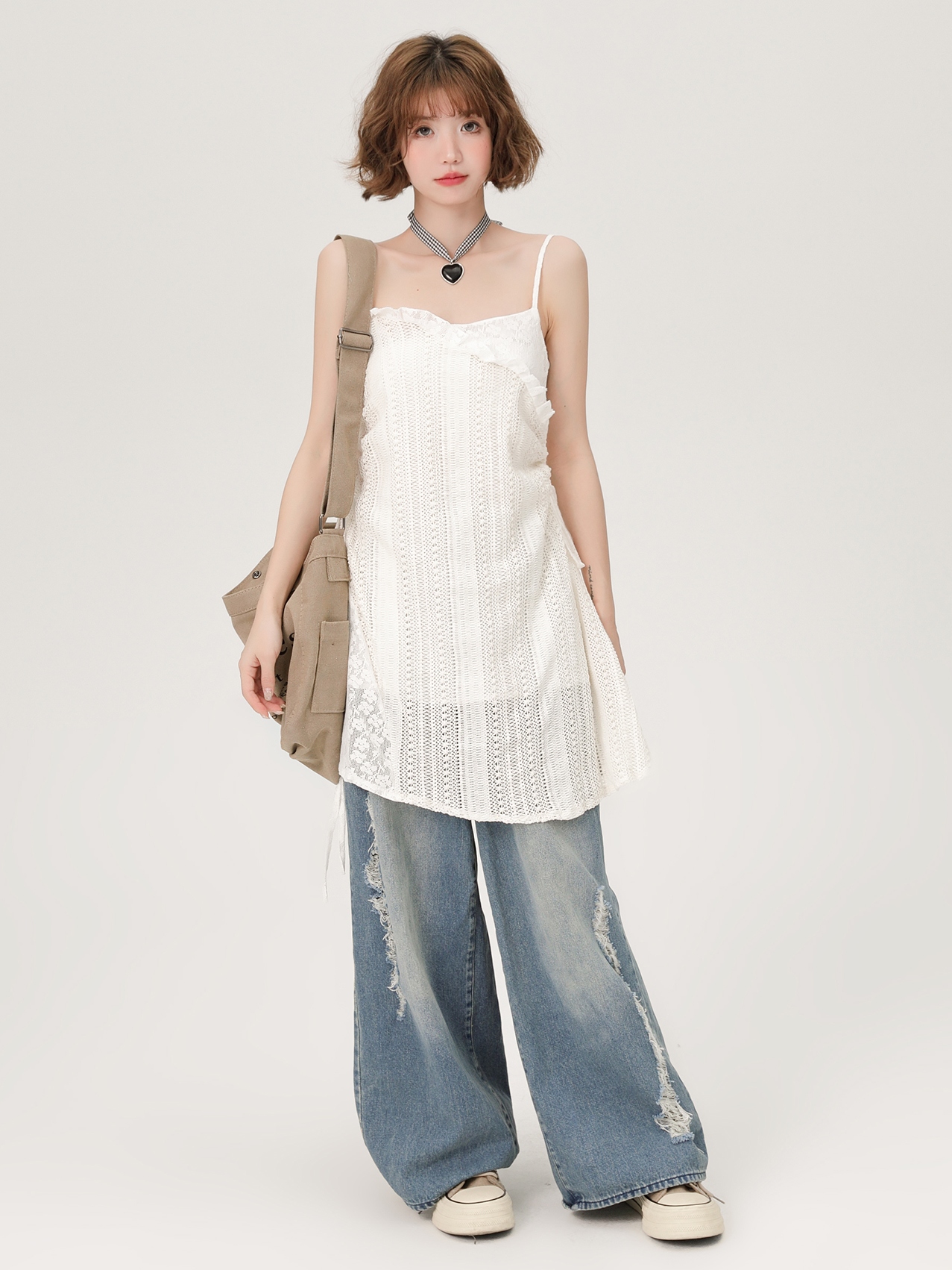 Lace Hollow-Out Camisole Dress for Women - Summer Layered Loose Slimming Dress, Girly Style, Niche Fashion, Y2K Trend Lace Hollow-Out Camisole Dress for Women - Summer Layered Loose Slimming Dress, Girly Style, Niche Fashion, Y2K Trend