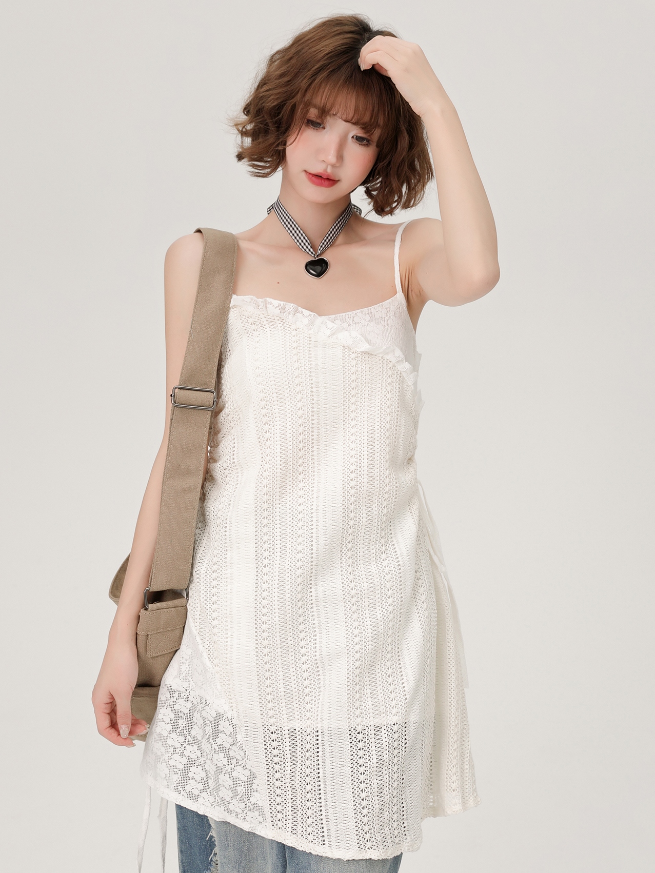 Lace Hollow-Out Camisole Dress for Women - Summer Layered Loose Slimming Dress, Girly Style, Niche Fashion, Y2K Trend Lace Hollow-Out Camisole Dress for Women - Summer Layered Loose Slimming Dress, Girly Style, Niche Fashion, Y2K Trend