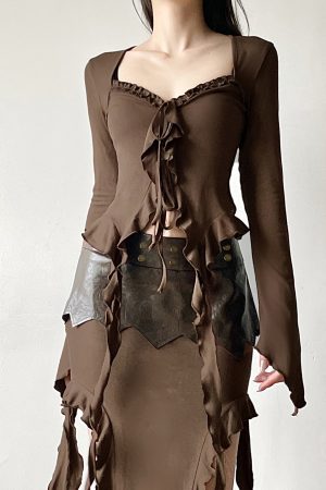 Lace-Trimmed Flowing Cardigan Top for Women - Vintage-Inspired Bell Sleeve Design, Niche Style, Bohemian Fashion