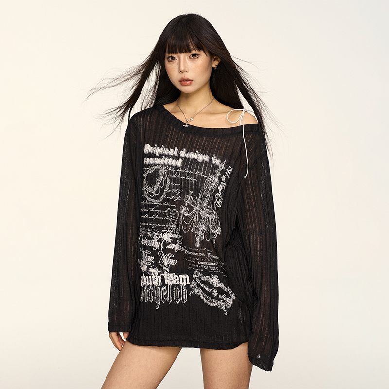 Lace-Up Off-Shoulder T-Shirt for Women - Summer Loose Fit American Style Top, Sweet & Spicy Versatile Cover-Up, Y2K Trend Lace-Up Off-Shoulder T-Shirt for Women - Summer Loose Fit American Style Top, Sweet & Spicy Versatile Cover-Up, Y2K Trend