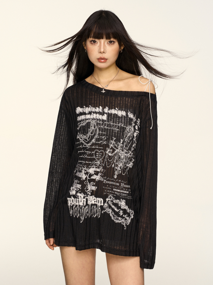 Lace-Up Off-Shoulder T-Shirt for Women - Summer Loose Fit American Style Top, Sweet & Spicy Versatile Cover-Up, Y2K Trend Lace-Up Off-Shoulder T-Shirt for Women - Summer Loose Fit American Style Top, Sweet & Spicy Versatile Cover-Up, Y2K Trend