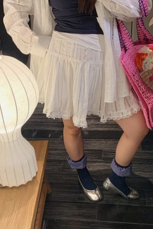 Lace-Up Shirt and Skirt Women's Set - Plus Size Summer 2025 Two-Piece Outfit in Trendy Korean Style