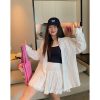 Lace-Up Shirt and Skirt Women's Set - Plus Size Summer 2025 Two-Piece Outfit in Trendy Korean Style
