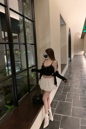 Lace Vest Camisole Top - Slim Fit with Built-In Chest Pad, Pure Desire Style, Perfect for Y2K and 90s Fashion Trends