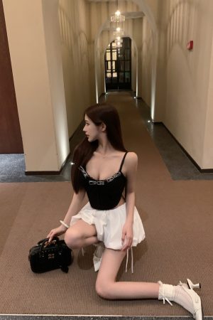 Lace Vest Camisole Top - Slim Fit with Built-In Chest Pad, Pure Desire Style, Perfect for Y2K and 90s Fashion Trends