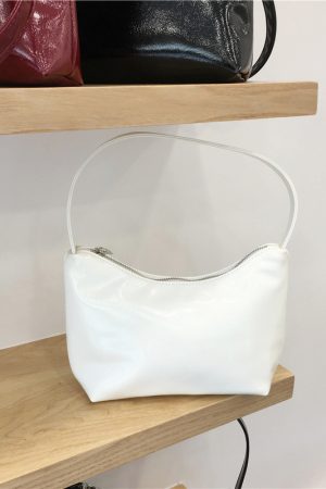 Lacquered Leather Underarm Bag - Minimalist Stylish Tote, Casual Korean Design, Small Size, Trendy Niche Fashion Accessory
