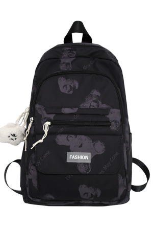Large Capacity Bear Print Student Backpack for Girls, Sweet Ins Laptop Bag for Women, Trendy Korean Style Fashion