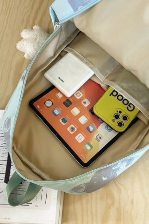 Large Capacity Bear Print Student Backpack for Girls, Sweet Ins Laptop Bag for Women, Trendy Korean Style Fashion