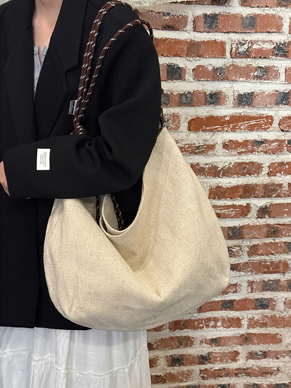 Large Capacity Casual Pastoral Tote Bag for Women - Versatile Linen Shoulder & Handheld Bag with Niche Design Large Capacity Casual Pastoral Tote Bag for Women - Versatile Linen Shoulder & Handheld Bag with Niche Design