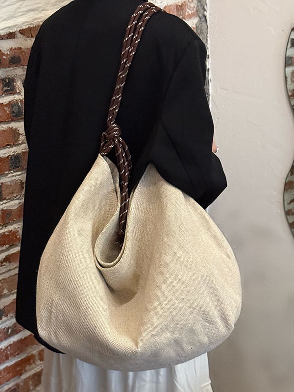 Large Capacity Casual Pastoral Tote Bag for Women - Versatile Linen Shoulder & Handheld Bag with Niche Design Large Capacity Casual Pastoral Tote Bag for Women - Versatile Linen Shoulder & Handheld Bag with Niche Design