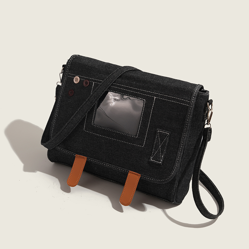 Large Capacity Denim Crossbody Bag - Casual Japanese Style Shoulder Bag for Students and Work Large Capacity Denim Crossbody Bag - Casual Japanese Style Shoulder Bag for Students and Work
