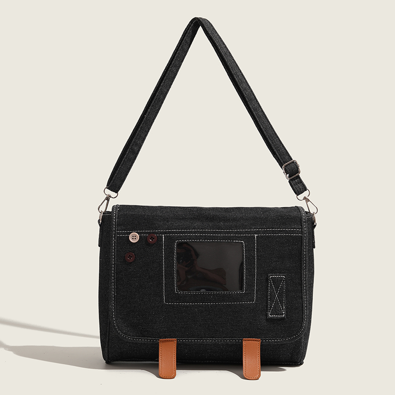 Large Capacity Denim Crossbody Bag - Casual Japanese Style Shoulder Bag for Students and Work Large Capacity Denim Crossbody Bag - Casual Japanese Style Shoulder Bag for Students and Work