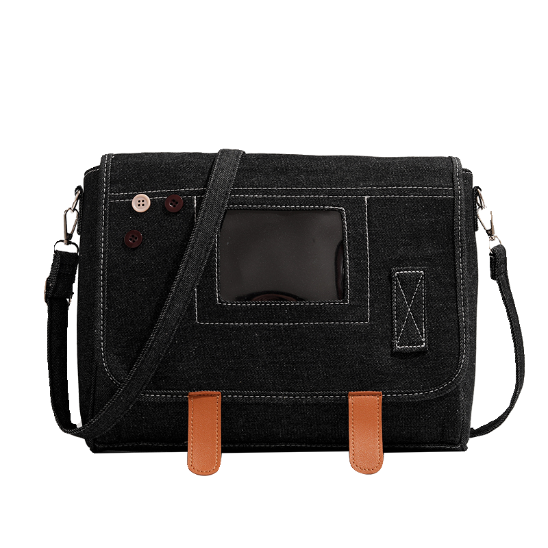 Large Capacity Denim Crossbody Bag - Casual Japanese Style Shoulder Bag for Students and Work Large Capacity Denim Crossbody Bag - Casual Japanese Style Shoulder Bag for Students and Work