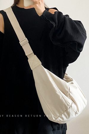 Large Capacity Dumpling Crossbody Bag for Women - 2024 Autumn Winter Down Cotton, Simple & Versatile Shoulder Bag