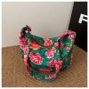Large Capacity Floral Canvas Shoulder Bag for Women - Versatile Crossbody Dumpling Bag, 2025 Summer Style