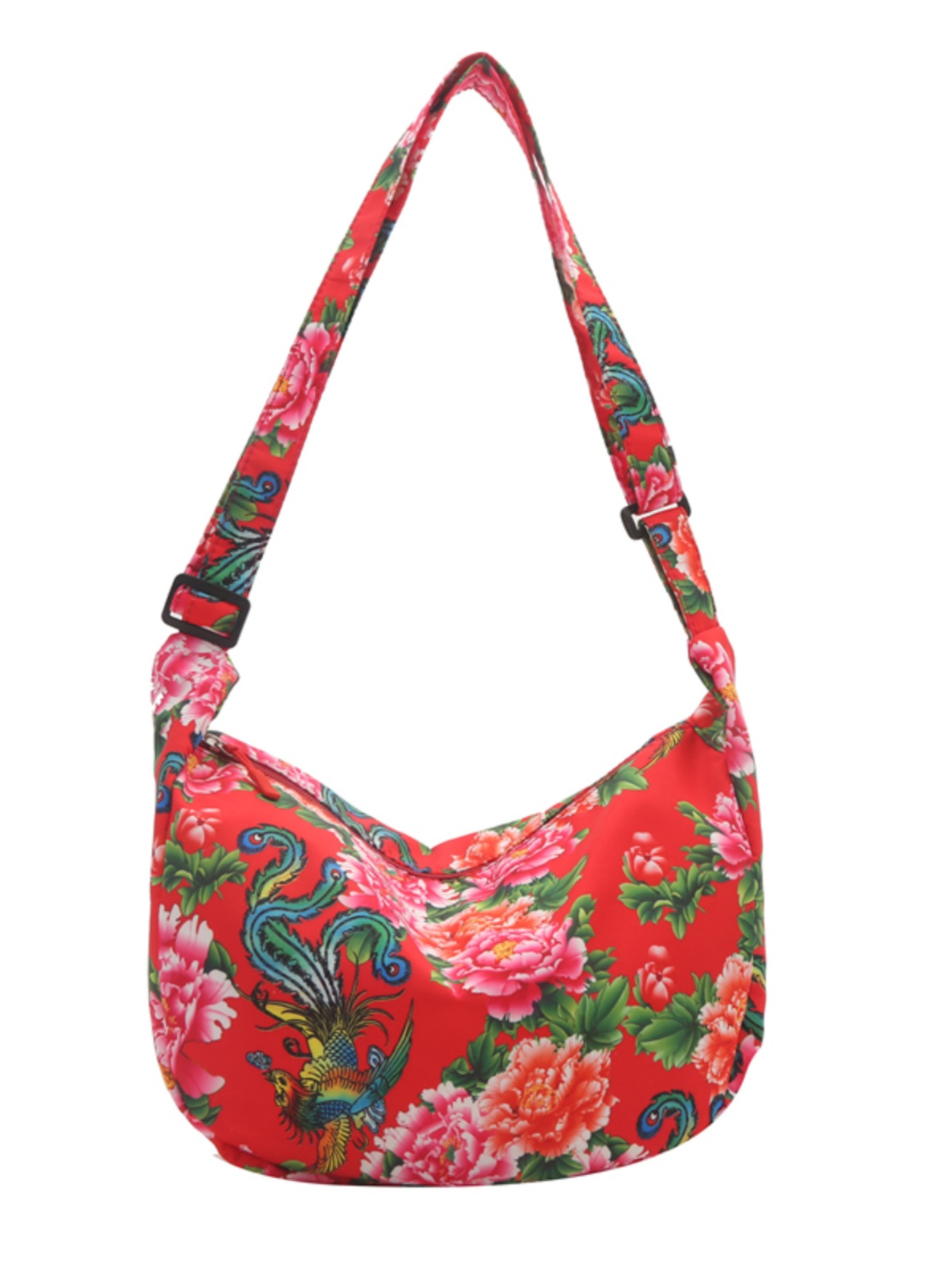 Large Capacity Floral Canvas Shoulder Bag for Women - Versatile Crossbody Dumpling Bag, 2025 Summer Style Large Capacity Floral Canvas Shoulder Bag for Women - Versatile Crossbody Dumpling Bag, 2025 Summer Style