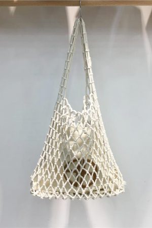 Large Capacity Handmade Woven Fishing Net Tote Bag - Korean Instagram Style Spring/Summer Shoulder Bag for Women
