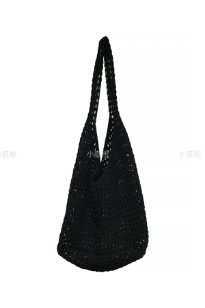 Large Capacity Hollow Mesh Net Tote Bag - Fashionable Knitted Woven Shoulder Bag for Summer, Lazy Style, Trendy Ins Aesthetic