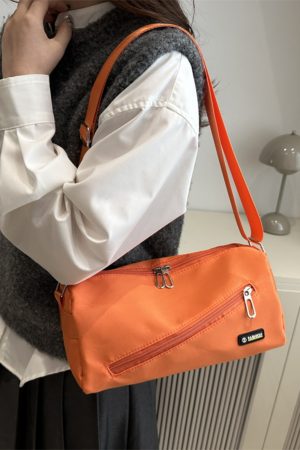 Large Capacity Nylon Women's Crossbody Bag with Wide Shoulder Strap - Trendy High-End Toast Pillow Style 2025