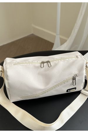 Large Capacity Nylon Women's Crossbody Bag with Wide Shoulder Strap - Trendy High-End Toast Pillow Style 2025