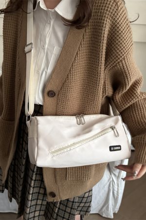 Large Capacity Nylon Women's Crossbody Bag with Wide Shoulder Strap - Trendy High-End Toast Pillow Style 2025