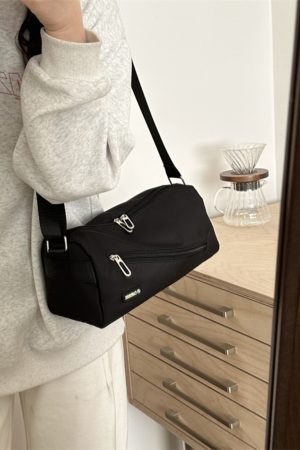 Large Capacity Nylon Women's Crossbody Bag with Wide Shoulder Strap - Trendy High-End Toast Pillow Style 2025