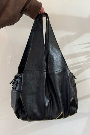 Large Capacity Retro Tote Bag for Women, Soft Leather Handbag, Versatile Motorcycle Style, High-End Niche Fashion Accessory