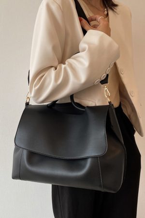 Large Capacity Soft Leather Handbag - Retro Minimalist Tote Shoulder Bag for Women
