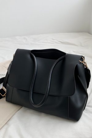 Large Capacity Soft Leather Handbag - Retro Minimalist Tote Shoulder Bag for Women