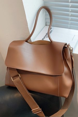 Large Capacity Soft Leather Handbag - Retro Minimalist Tote Shoulder Bag for Women