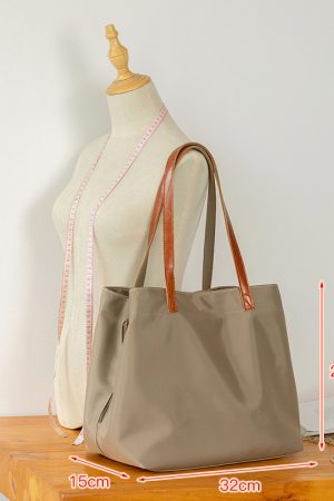 Large Capacity Solid Color Oxford Cloth Tote Bag for Women - Versatile Shoulder Bag for Commuting & Everyday Use