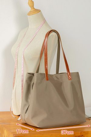 Large Capacity Solid Color Oxford Cloth Tote Bag for Women - Versatile Shoulder Bag for Commuting & Everyday Use