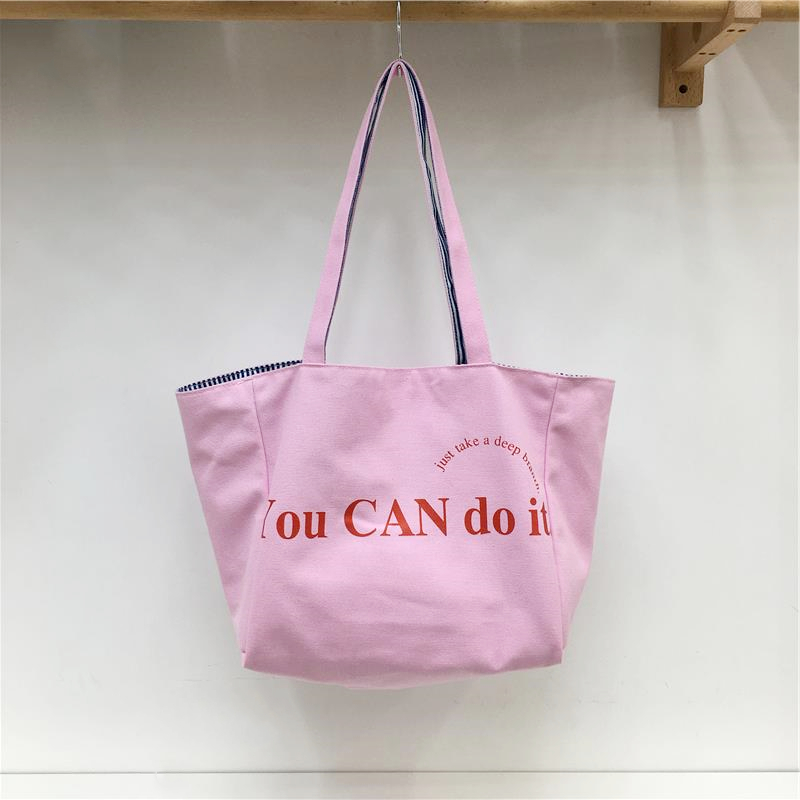 Large Capacity Striped Canvas Shoulder Bag - Double-Sided Fabric, Korean Style Casual Tote for Spring/Summer 2025 Large Capacity Striped Canvas Shoulder Bag - Double-Sided Fabric, Korean Style Casual Tote for Spring/Summer 2025