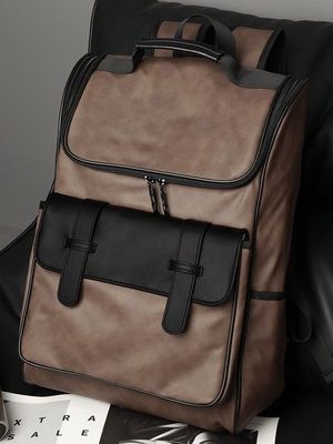 Large Capacity Unisex Genuine Leather Backpack for Travel & School - European American Style Double Shoulder Laptop Bag