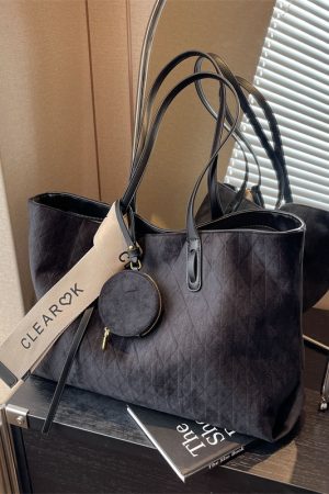 Large Capacity Vintage Casual Tote Bag for Work and Commuting - Versatile Shoulder Bag 2025 Style