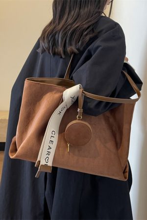 Large Capacity Vintage Casual Tote Bag for Work and Commuting - Versatile Shoulder Bag 2025 Style