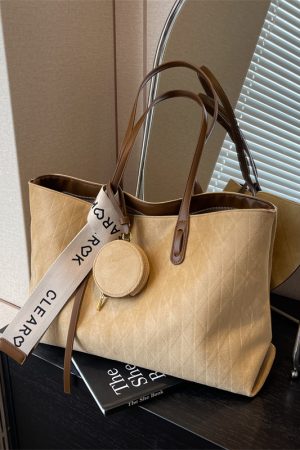 Large Capacity Vintage Casual Tote Bag for Work and Commuting - Versatile Shoulder Bag 2025 Style