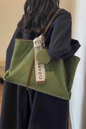 Large Capacity Vintage Casual Tote Bag for Work and Commuting - Versatile Shoulder Bag 2025 Style