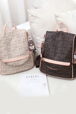 Large Capacity Women's Backpack - Fashionable Commuting Bag, Double Shoulder Design, European and American Style, Ideal for Moms