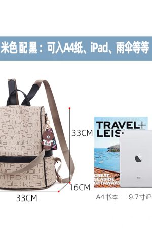 Large Capacity Women's Backpack - Fashionable Commuting Bag, Double Shoulder Design, European and American Style, Ideal for Moms