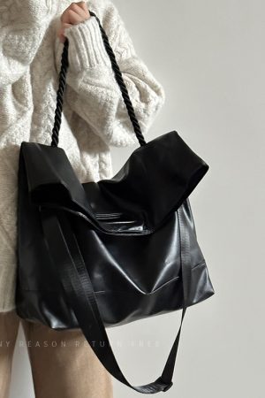 Large-Capacity Women's Briefcase Tote Bag 2024 - Stylish Commuter Shoulder Crossbody Bag for Students and Early Classes